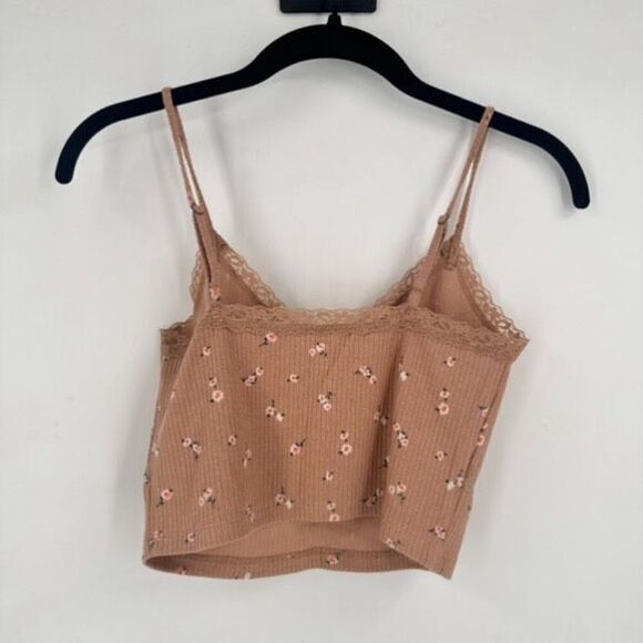 NWT Aeropostale Floral Crisscross Lace Cropped Cami tank top crop Medium - Picture 9 of 11
